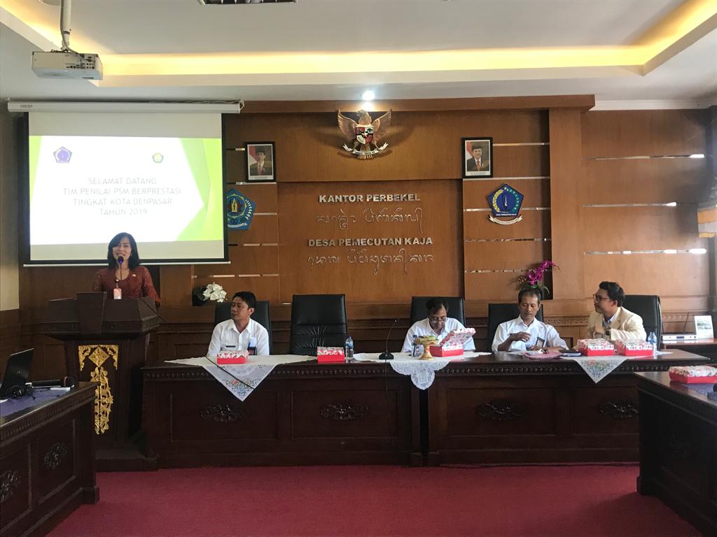 Penilaian Kunjungan Lapangan PSM  Teladan Tingkat Kota Denpasar di Desa Pemecutan Kaja Kec.Denpasar 