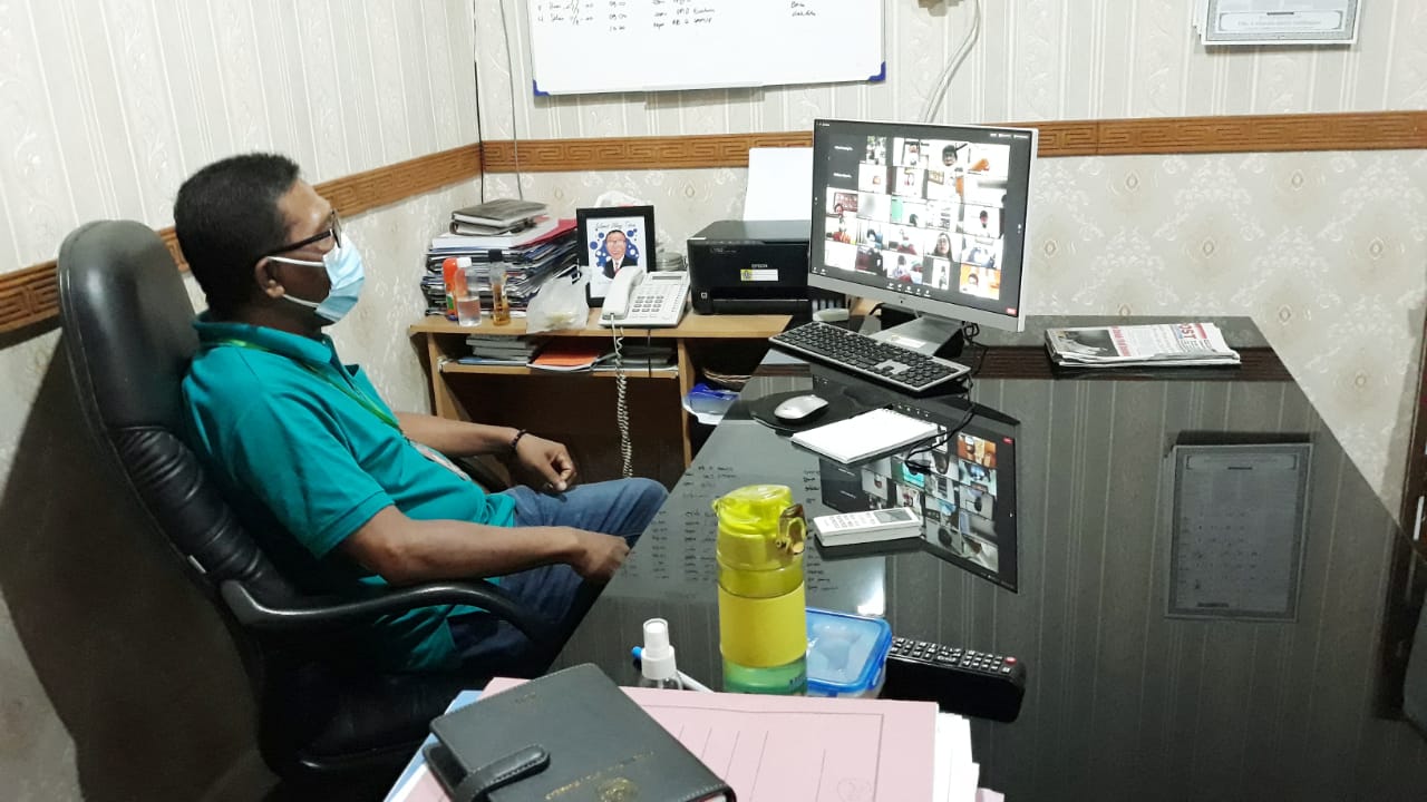 Video conference terkait sosialisasi PBJ oleh BPKP. 