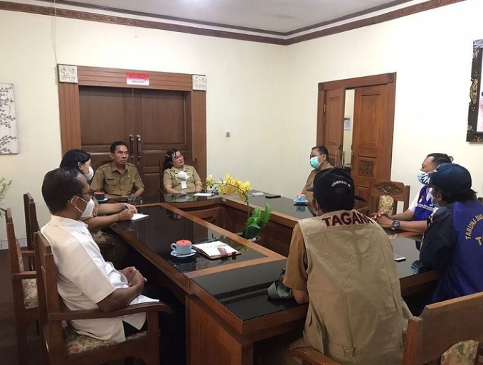 Audiensi dari TAGANA di Ruang Rapat Kadisos Kota Denpasar