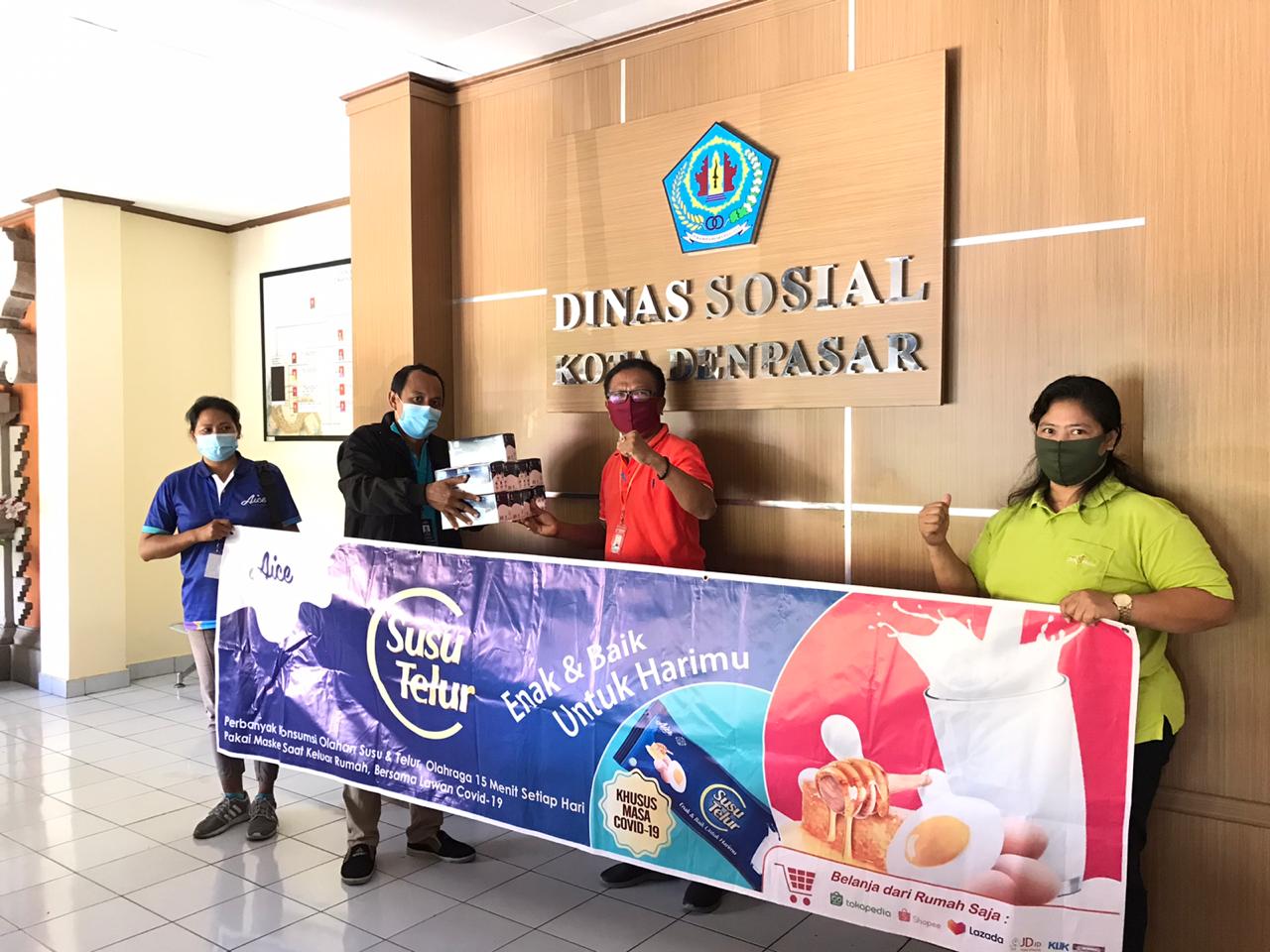Penerimaan bantuan masker dari PT. Rajawali 